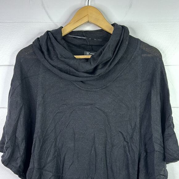 INC Black Short Sleeve Rolled Turtleneck Blouse Top Shirt Sweater‎ Size Small - Picture 5 of 11